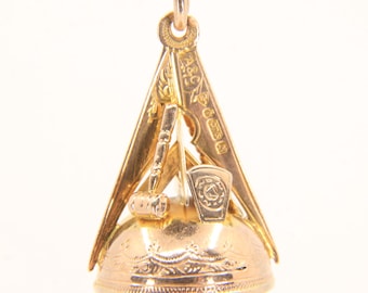 ヴィンテージ フリーメイソン ボールペンダント：9カラット ゴールド