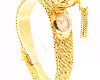 Vintage 18ct Gold Ladies Cocktail Tassel Watch | Concealed Dial | Mendys Swiss Made | 17 Rubis | Boxed Gift Watch