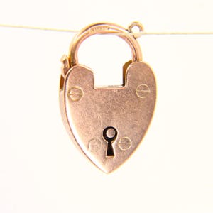 Vintage 9ct Heart Lock Gold Charm Padlock Closer Pendant Hallmarked Gifts Crafts