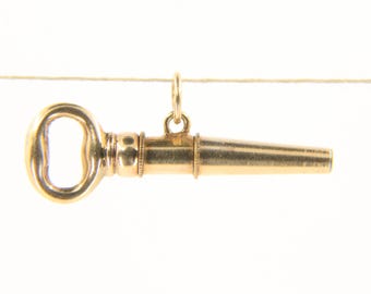 Antique 9ct Yellow Gold Swivel Watch Key Pendant Fob Pocket Watch Charm Gift