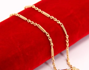 Vintage 9ct Albert Watch Guard Chain 14 INCH Chain Bracelet Yellow Gold Gift