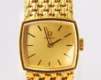 Vintage 18ct Gold Omega Ladies Watch | 17-Jewel Swiss Manual Wind | Boxed Gift | 18 Carat Gold Wristwatch | Elegant Vintage Omega