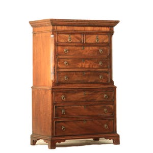 Antique 19th Century Apprentice Made Table Top Chest of Drawers Brass Handles Jewellery Box