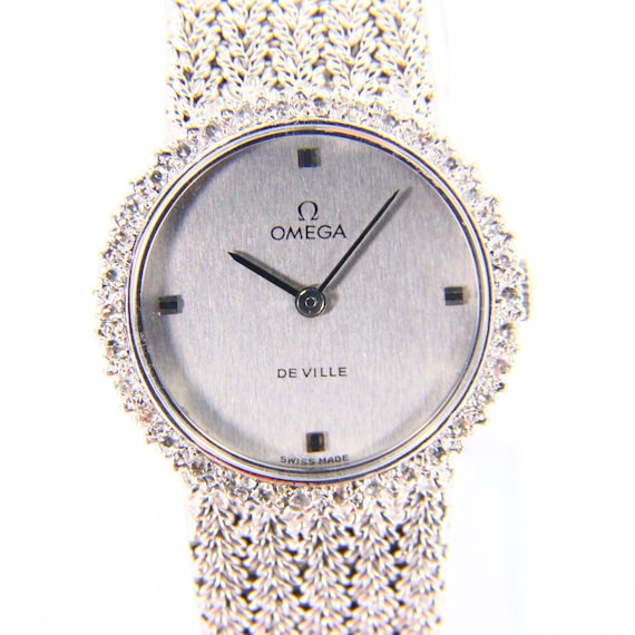 Vintage 18ct Omega De Ville Ladies Cocktail Watch – White Gold