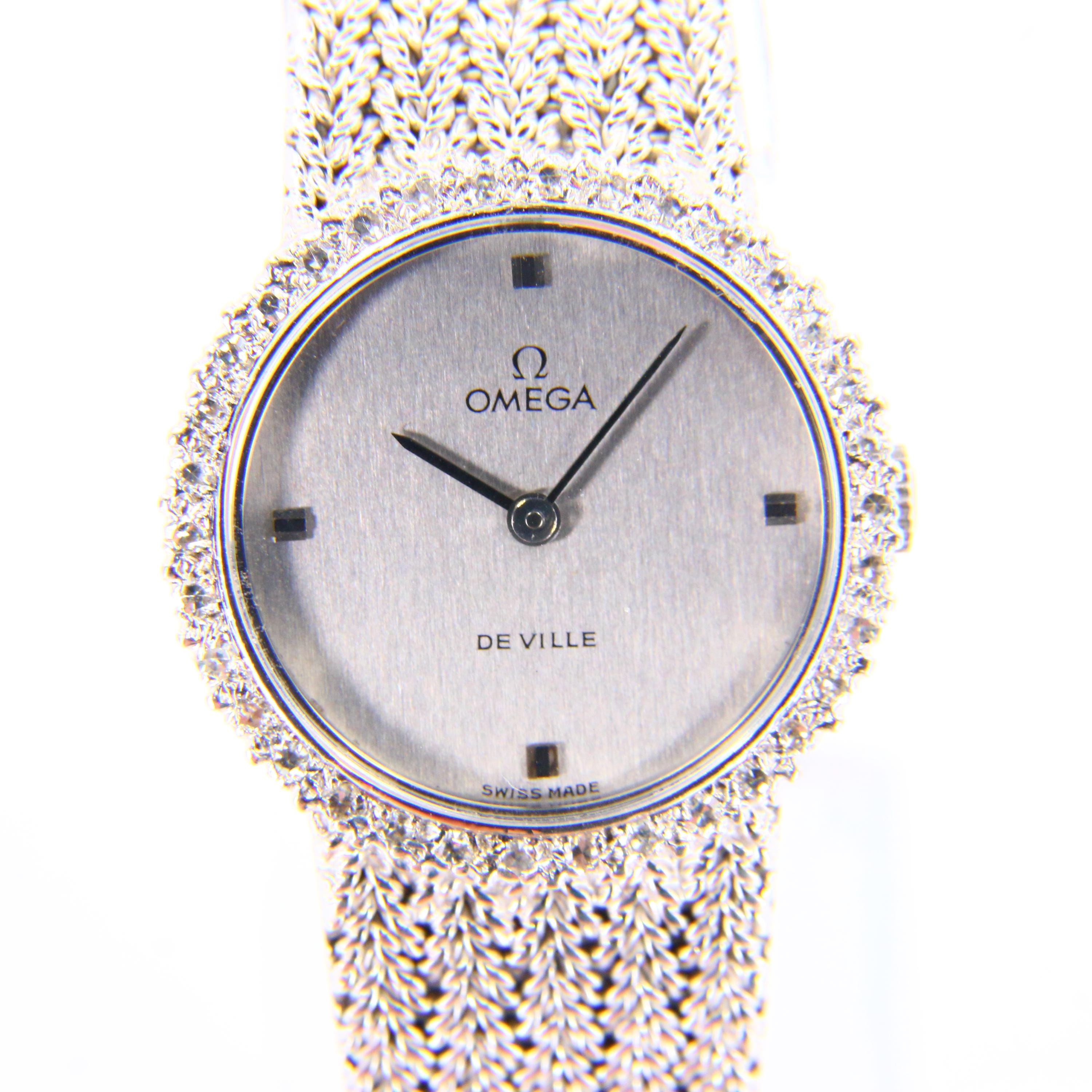 Vintage 18ct Omega De Ville Ladies Cocktail Watch – White Gold