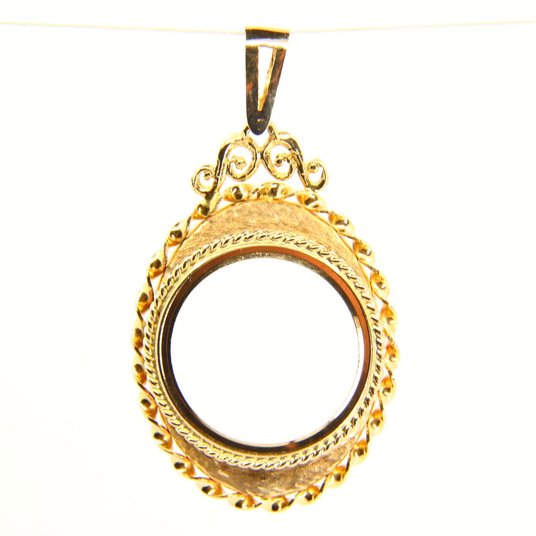 Vintage 9ct Full Sovereign Gold Coin Holder Pendant Hallmarked Yellow ...