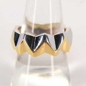 Vintage 18ct Hallmarked Stuart Devlin Two Tone Gold Wedding Band Ring UK Size R