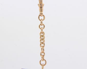 Antique 9ct Gold Hallmarked T-Bar Pendant Necklace Extender 3" Part Albert Chain