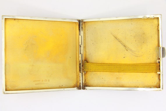 wwii cigarette case Antique Silver Hallmarked Cigarette Case – Birmingham 1947 WWII Era  Military Pin up Design With Two Women in Hats Vintage Cigar Holder