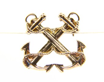 925 Sterling Silver Gold Plated Antique WWII US Navy Eagle and