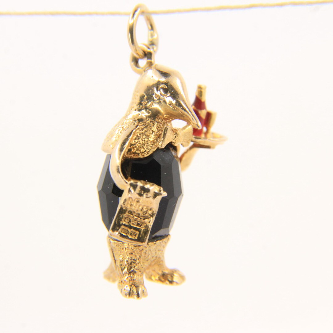 Penguin Butler Vintage 9ct Hallmarked Gold Penguin Butler Charm Pendant Animal Themed ...
