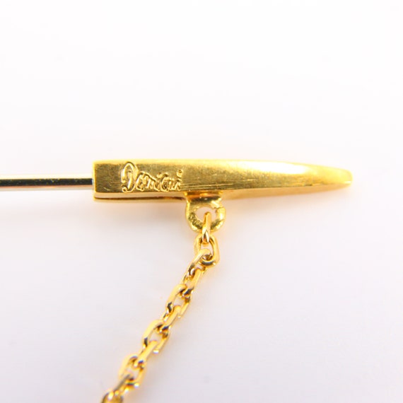 Vintage 18ct Gold Diamond Flower Pin Brooch Ename… - image 9