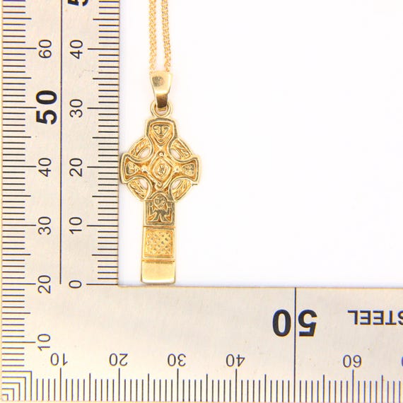 Pendentif Croix Celtique En Or 9 Carats - Médaille 24x14 Mm, Poids 1,4 G | Bijou élégant, Livré Dans écrin - 4