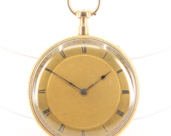 Antiek 18kt gouden continentaal zakhorloge met kwartierrepetitie, circa 1800