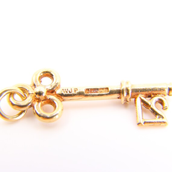 21 Coming of Age Door Key 9ct Gold Charm Pendant … - image 7