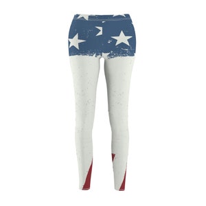 Patriotic USA Flag Women&#39;s Cut & Sew Casual Leggings (AOP)