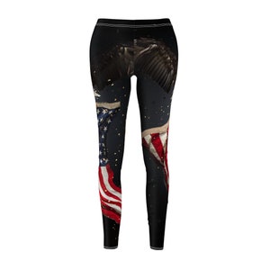 USA Eagle Patriotic Women&#39;s Cut & Sew Casual Leggings (AOP)