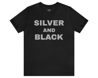 Silver and Black Tee Jersey Short Sleeve Tee