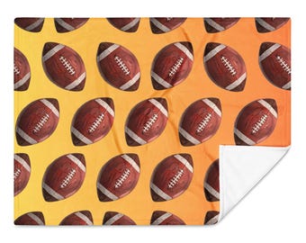 Cozy Football Throw Blanket: Orange & Yellow Sports Fan Decor