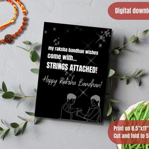 Raksha Bandhan Greeting Card, Funny Raksha Bandhan Greeting Card, Raksha Bandhan Card For Him, Rakhi Greeting Card, Hindu Greeting Card
