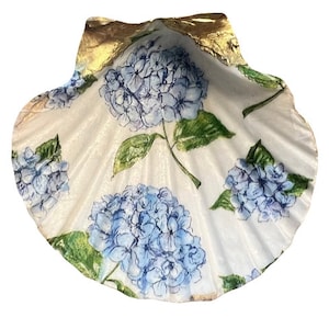 Küsten Hortensie Trinket Tablett/Muschel Dekor