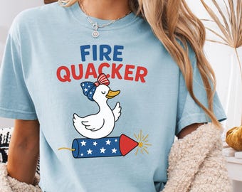 Chemise quatuor de pompiers couleurs confort Chemise oie Chemise 4 juillet Chemise patriotique Chemise jour de l'indépendance Chemise drapeau américain USA Memorial Day