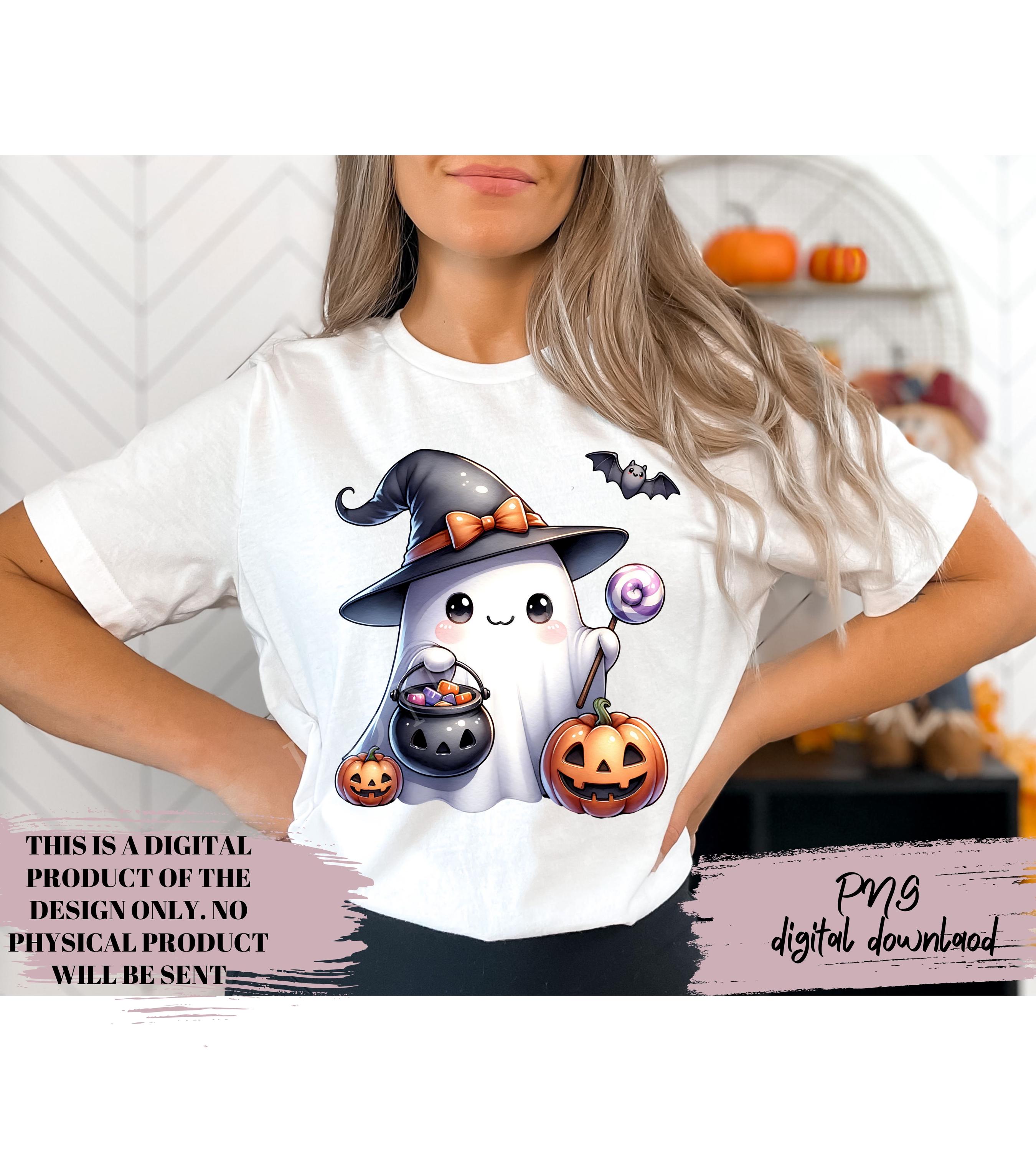 28 PNG Trick or Treat Bag Clipart Bundle, Halloween Ghost PNG, Cute ...