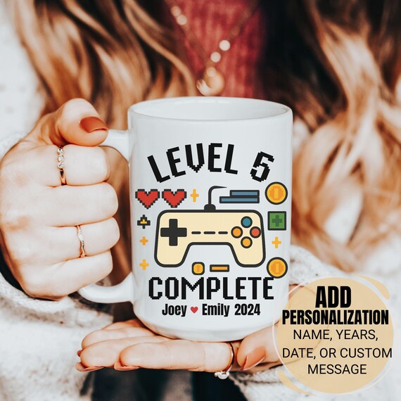 Personalized Custom Year Anniversary Gift For Husband Wife, 1st 2nd 3rd  10th 15th Anniversary Gift, Retro Video Game Mug, Gamer Husband Gift