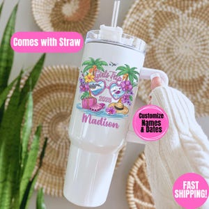 Personalized Beach Girls Trip Tumbler Cups for Ladies Weekend Getaway Vacation Spring Break Gift, Cheaper Than Therapy, Custom 40oz Travel