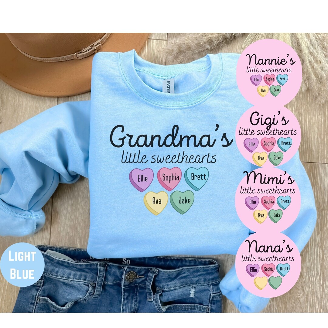 Nana's Little Sweethearts - Personalized Custom Unisex Ugly Christmas Sweatshirt, Wool Sweatshirt, All-Over-Print Sweatshirt -  Gift For Grandma, Grandparents, Christmas Gift
