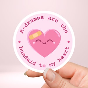 K-Drama Sticker: Heart Bandaid, Korean Drama Merch, Vinyl Sticker for Fans