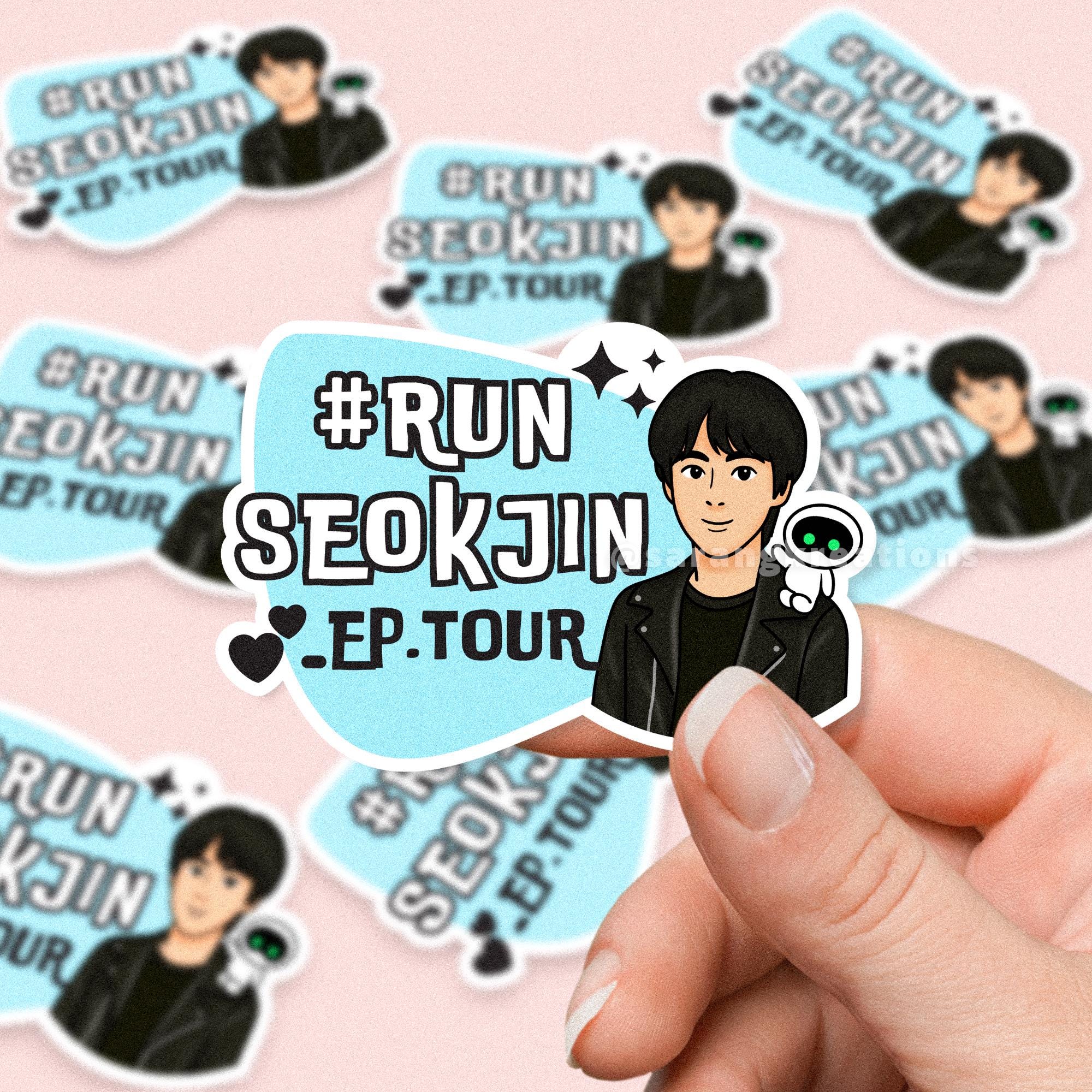 Jin Freebies, Quality Vinyl #RunSeokjin _EP. Tour Stickers for ARMY, Seokjin Concert (Matte Finish)