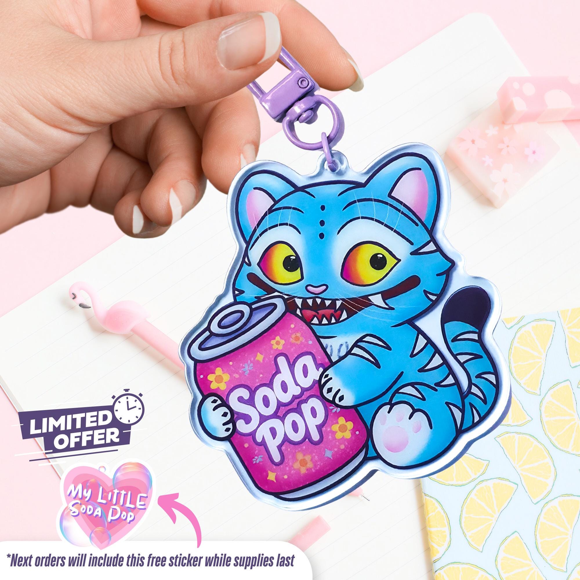 Kpop Demon Tiger Keychain: Soda Pop, Kpop Merch for KPDH Fans, 3