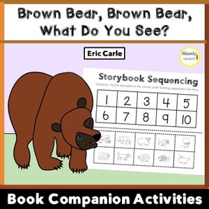Brown Bear What Do You See? Book Companion Activities Elementary & Special Ed.
