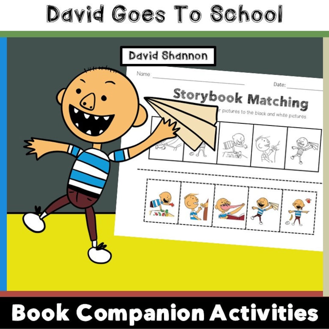 David Goes to School Back to School Book Companion Activities