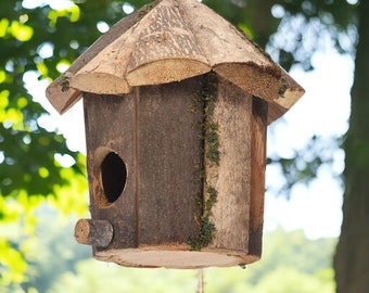 wooden hanging hummingbird bird house hanging tree nest outdoor birdhouse feeder