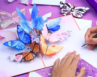 Butterfly - 3D card, Art paper, Greeting Card, Quilling Card, Craft cards, Handmade card.