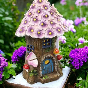 Magic Mushroom Fairy House Mini Figurine Miniature Cabin Sculpture Garden Decoration