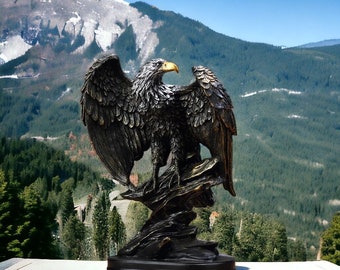 Schwarzer Adler Symbol der Tapferkeit Vogel Harz Miniatur Figur Skulptur für Heimdeko