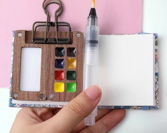 Watercolor Paint Set, Aquarelle, Mini Watercolor Sketchbook, Painting Brush, Go Draw, Pocket Watercolor Set, Travel Paint Palette