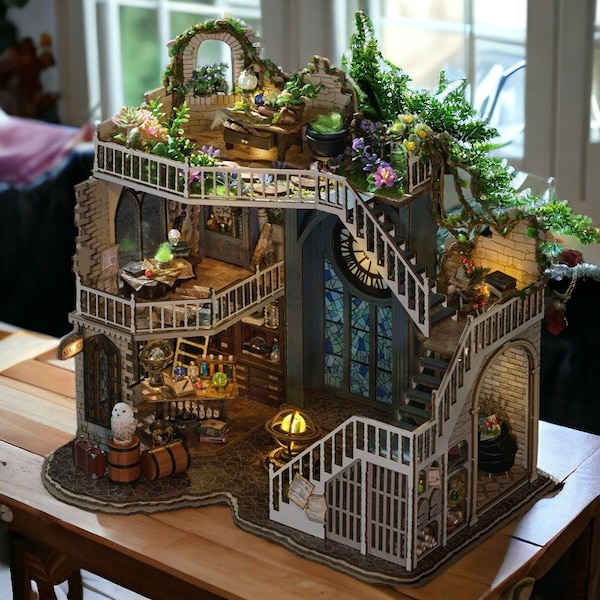 Bricolage petite maison magique fantastique en bois puzzle jouet cabane