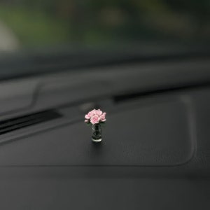 Mini Vase Car Decor Handcrafted Roses Decor for Car Unique Car Interior and Home Decor Accent Car Decor and Car Accessories Gift Pink