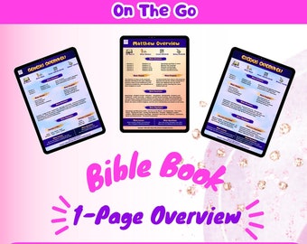 Bible Book Overview Digital Bible Study | 1 Power-Packed Page of Insightful Information on the Book of Genesis | Printable bible study aid.