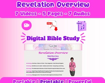 Revelation Overview Audio/Video digital bible course & printable bible study aid. This bible book overview makes a great bible study gift!