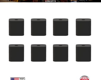 Vast Concepts 1” Tool Mount Spacer Blocks | Standoff Blocks | Tool Clip Blocks - Black (8 Pack) GNRL-SPB20