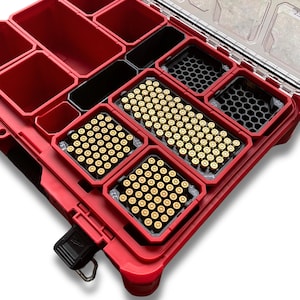 XAct Fit Square Ammo Insert for Milwaukee PACKOUT DEEP Organizers | PACKOUT Ranger Pro (Various Calibers)