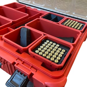 Vast Concepts XAct Fit™ Ammo Inserts for Milwaukee PACKOUT Deep Compartment Organizers (Various Calibers)