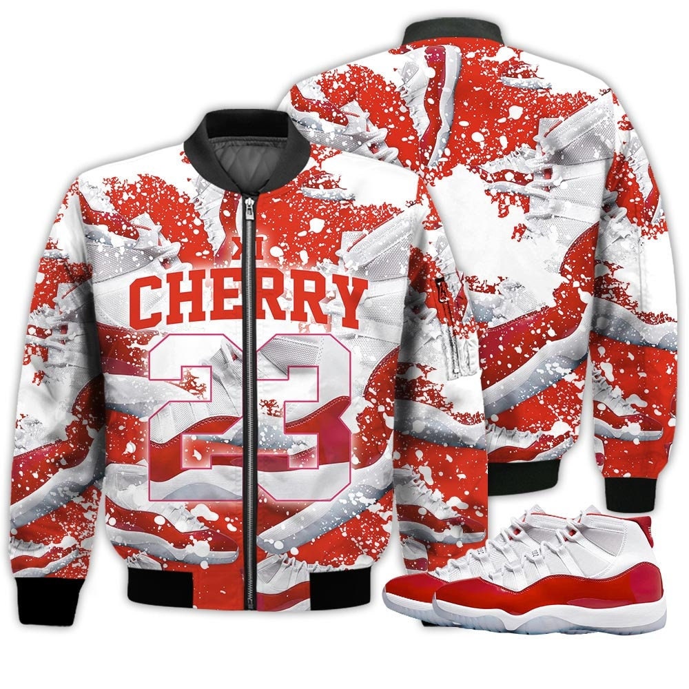 Jacket To Match Jordan 11 Cherry Varsity Red - Win 23 Satin Jacket