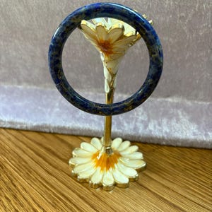 Natural Lapis Lazuli Bangle Bracelet: Small Crystal (50mm Inner Diameter)