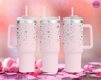 Heart Shower Laser Engraved Seamless Full 20/30/40oz Tumbler Wrap, Digital Download, SVG, Rotary Laser